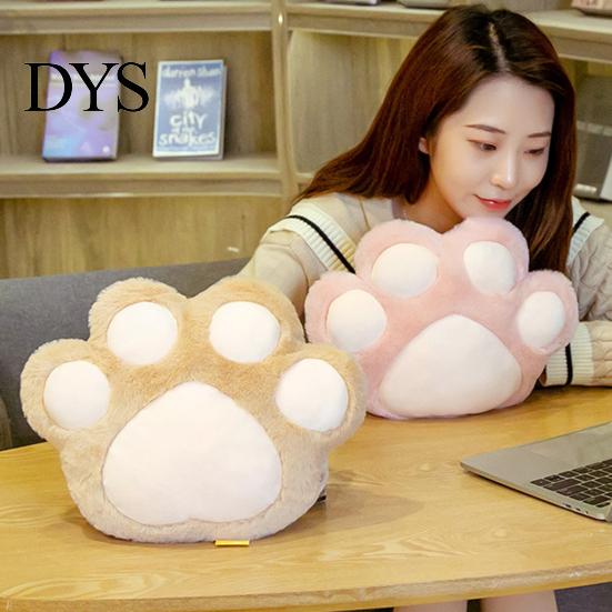 Bed Pillow Throw with Hole High Resilience Cartoon Animal Winter Indoor Cute Cats Paw Warm Hands for Daily Use Plush