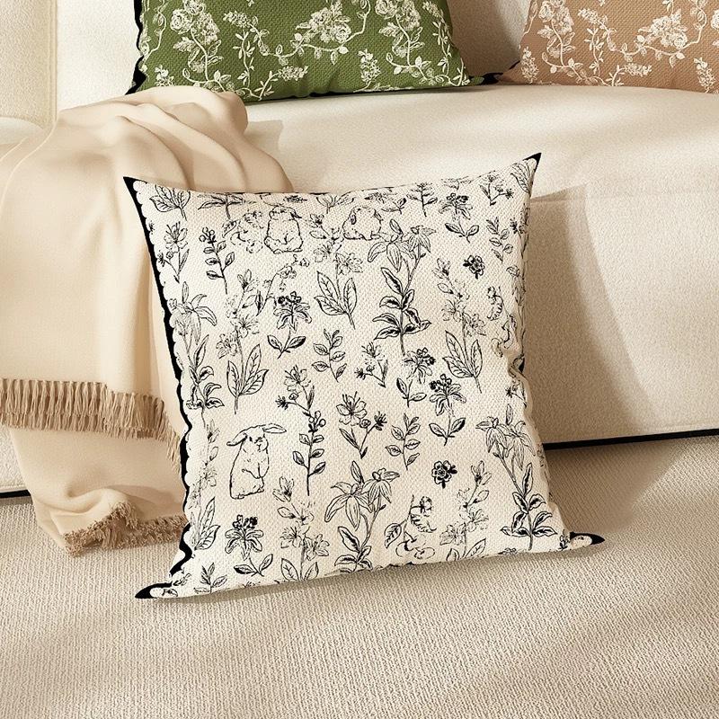 

Новая наволочка в стиле легкой роскоши, из французского хлопка и льна, в ретро-стиле, для дома, диванная подушка, наволочка 45 * 45Cm