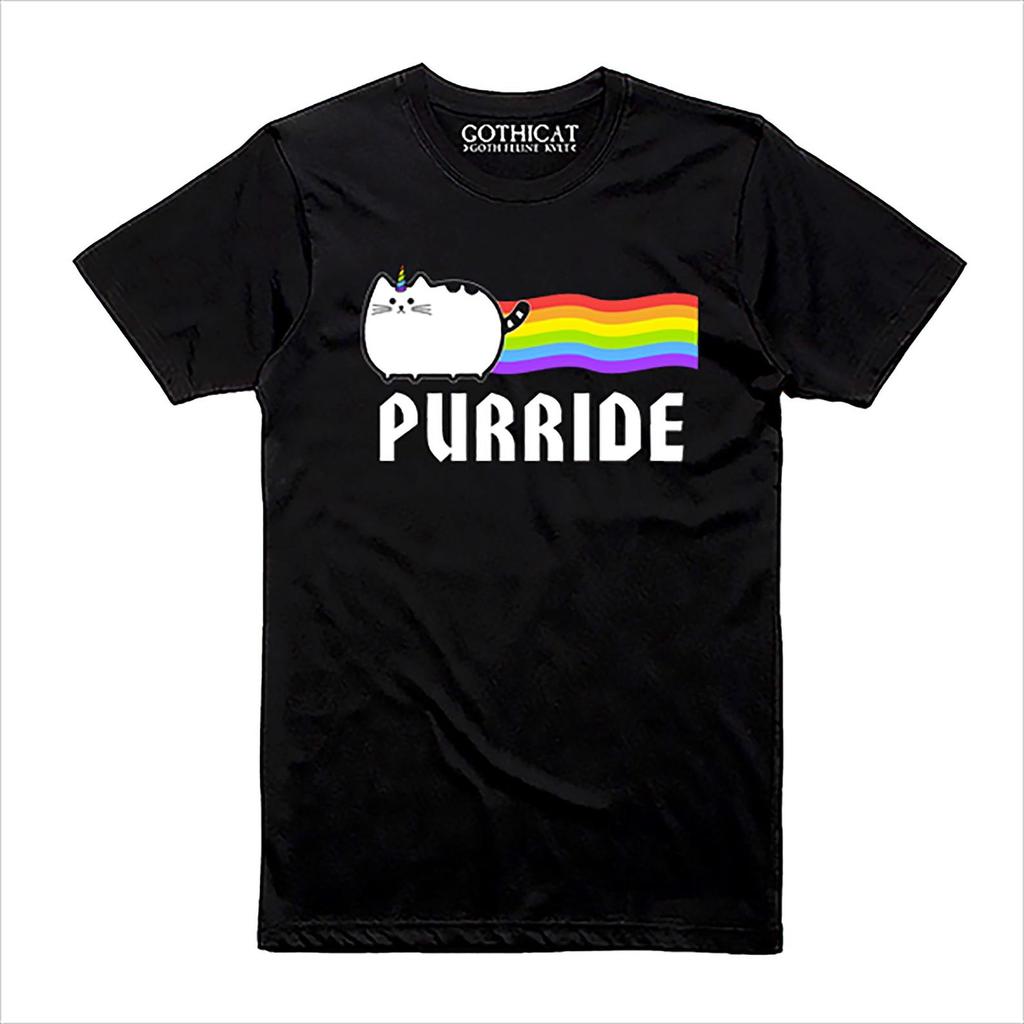 Purride Pride T Shirt LGBT+ Cat Lover Gift Man Woman Sweater Long V-neck Taddler Baby