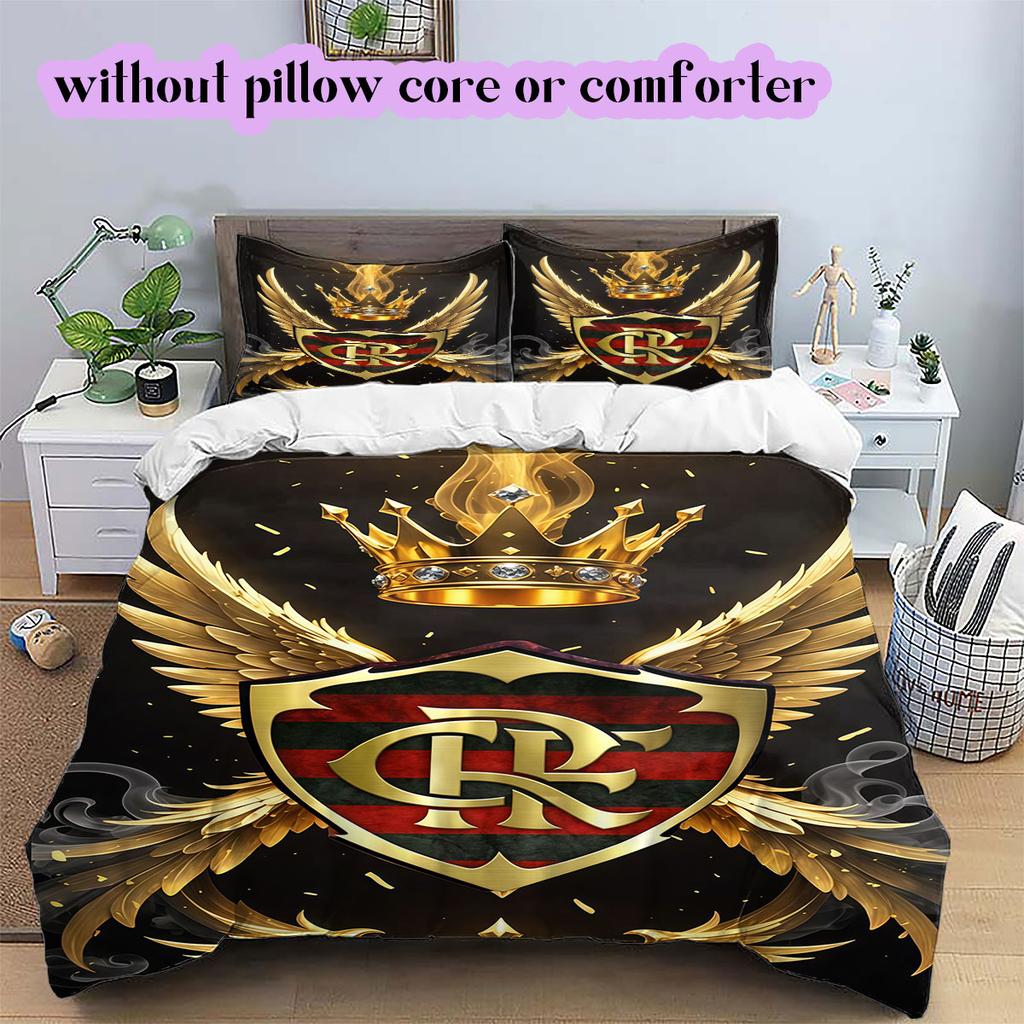 Flamengo football soccer Pattern Bedding,Quilt Set Quilt Cover Pillowcase Home Birthday Gift (1*duvet cover+2*pillowcase,without core)