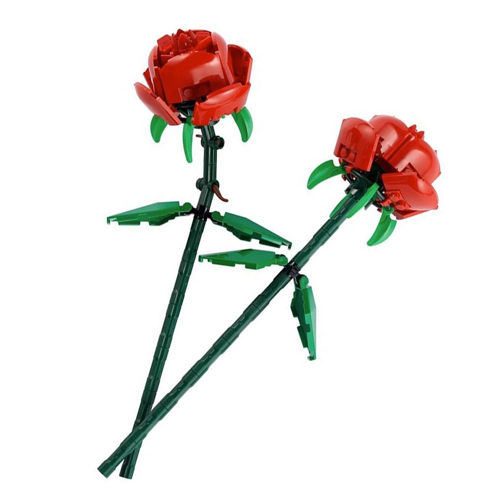 Baustein Rose Pädagogisch Lebensecht Schön Baustein Blume Spielzeug für Mädchen Geburtstagsgeschenke Rot