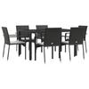 VidaXL Garden Dining Set and Cushions 7pcs Black Wicker 3184978