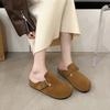 The New 2025 Lazy Single Shoes Wear Thick Bag Head and Half Slippers with One Foot, and the Bottom of Boken Spring Soft-soled Birken Shoes for Women.
