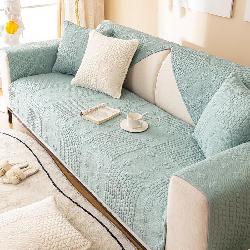 Water-washed Cotton Sofa Cushion All-season All-purpose Cotton Cushion Simple Anti-slip Cover Cover and Towel