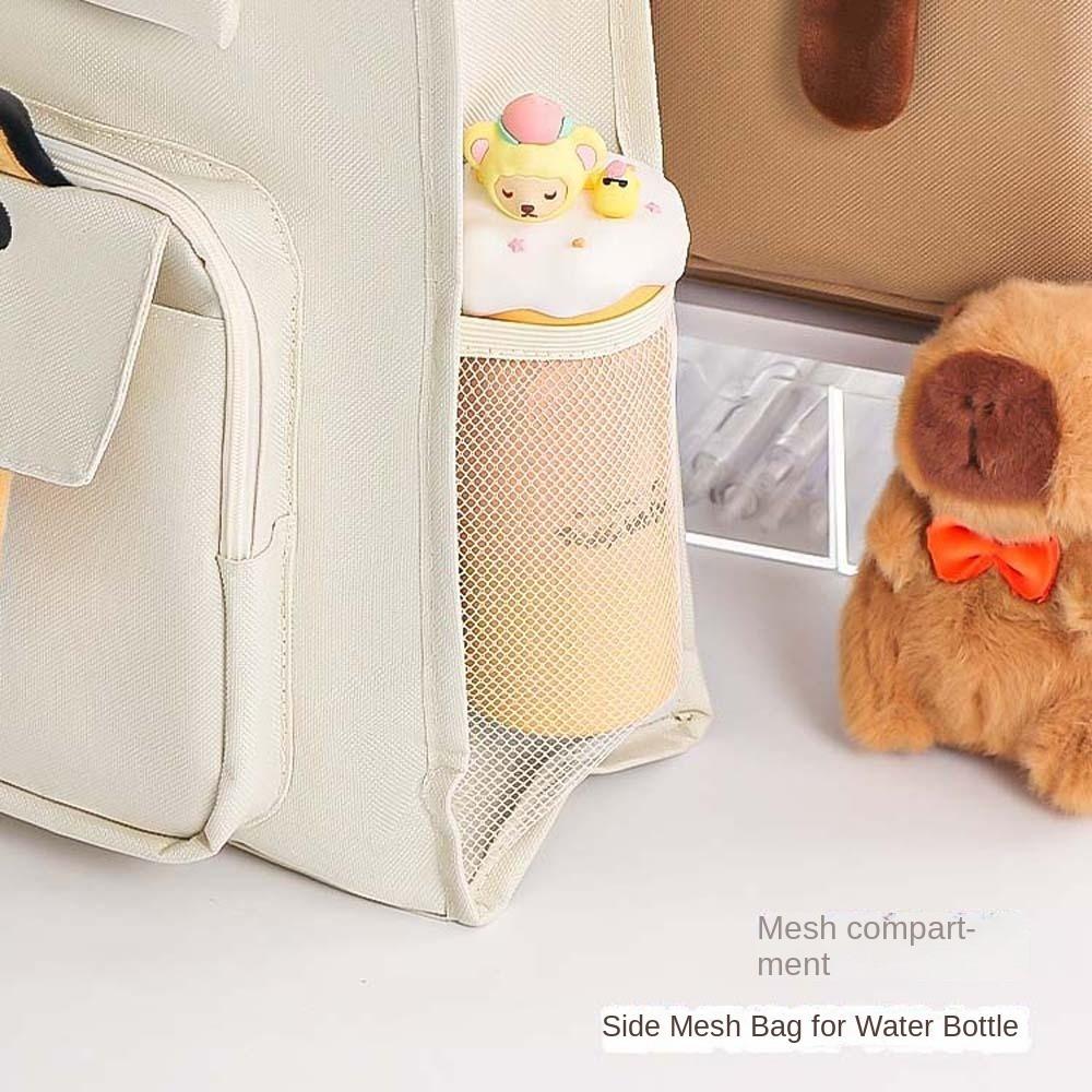 Large Capacity Dog Shoulder Bag Canvas Handbag Student Tote Bag Cute Capybara Canvas Bag  Student