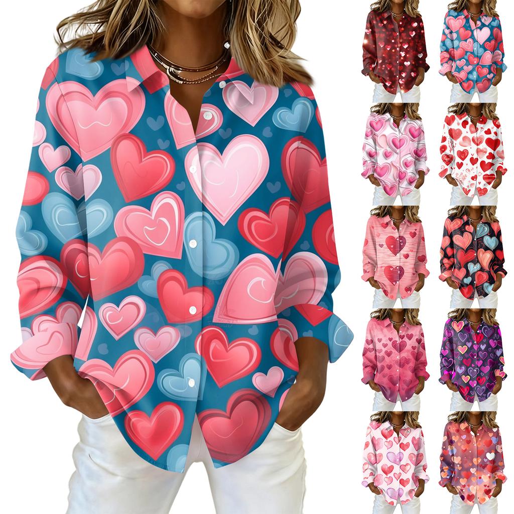 Women's Buttoned Long Sleeved Casual Regular Shirt With Collar Top