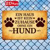 2D Flat Outdoor Iron Sign Dog Paw Plaque A House Is Not A Home Without A Dog Decorative Gift For Study Room 7.87x11.81 Inch