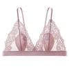 Sexy French Ultra-thin Bra Transparent Hollowed-out Hot Backless Anti-protrusion Rabbit Cup Lace Underwear