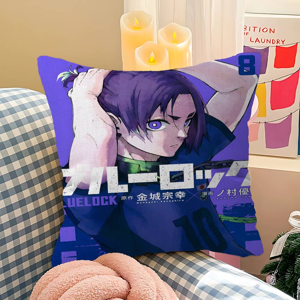 Anime BLUE LOCK Isagi Yoichi Pillow Anime Pillow Sofa Bed Head Pillow Cover Cushion Cover 45x45 Cm Fashion