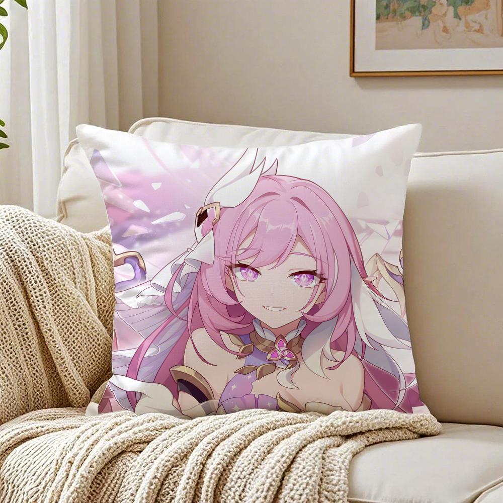 

Elegant Energetic HHonkai Impact 3 EElysia Cushion Cover Pillowcase Antidustmite living Room Sofa Decor Cushion Room 30X30cm