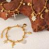 Stylish Titanium Steel Sun Moon Bracelet With Diamond Detailing 16cm+4cm Extender Chain Women Accessory