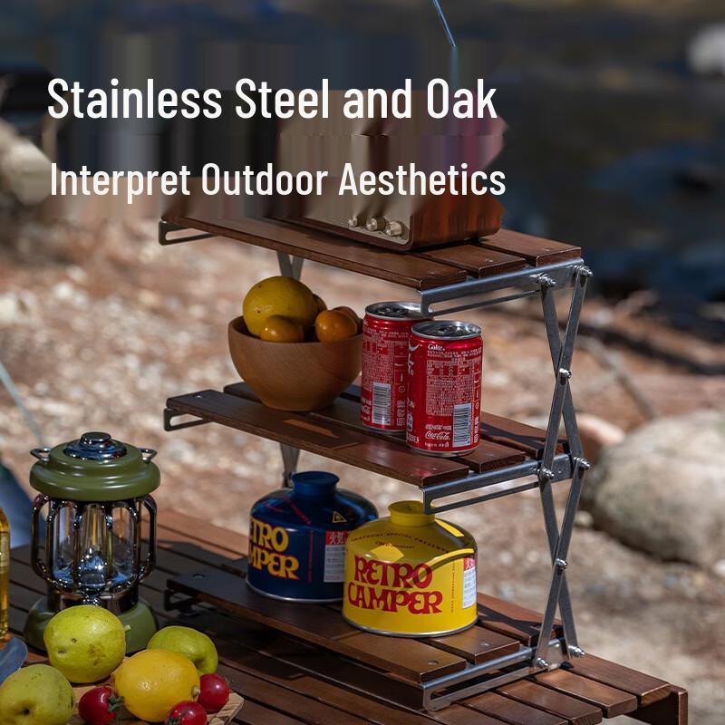 OEING Foldable Outdoor Camping Storage Rack