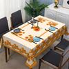 Fall Floral Printed Rectangle Tablecloth Wedding Party Decor Washable Orange Flowers Polyester Table Cloths Kitchen Table Decor