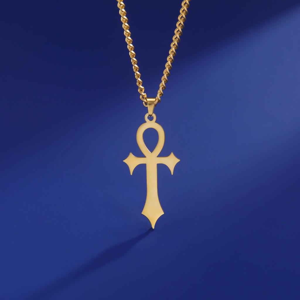 Vintage Templar Cross Pendant Necklace for Men Fashion Charming Religious Amulet Jewelry Accessories