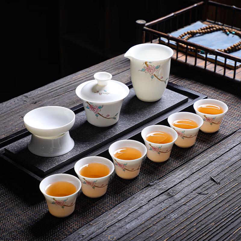 Mutton Fat Jade Ceramic Kung Fu Tea Set