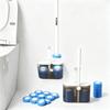 WIKHOSTAR Disposable Toilet Brush Holder Set with 12 Toilet Brush Refills Wall-mounted Toilet Brush with Cleaning Liquid Brushes