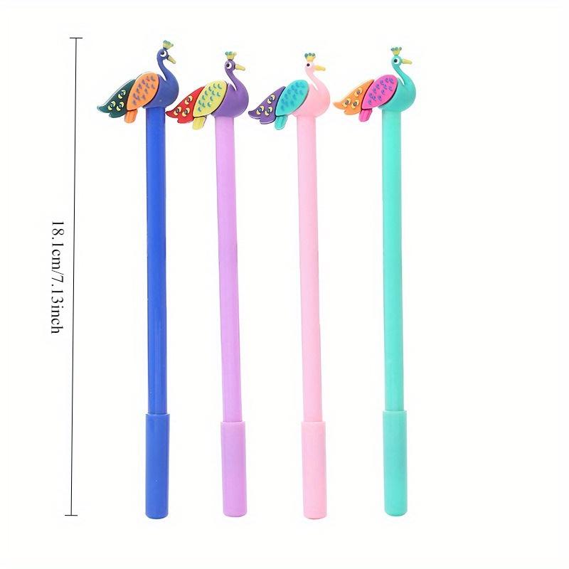 10Pcs Peacock Modeling Gel Pen Black Ink Pen Black Examination Designed For School, Office And Home Business Fine Writing Instruments
