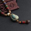 Vintage Nepál Dlouhá Buddhistická Mala Dřevěný Korálkový Přívěsek & Náhrdelník Etnický Bohemian Boho Buddha Šťastné Šperky pro Ženy Muže