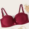 Reggiseno da donna con fiocco, intimo push-up raccolto, reggiseno minimizzatore con ferretto, lingerie sexy in pizzo