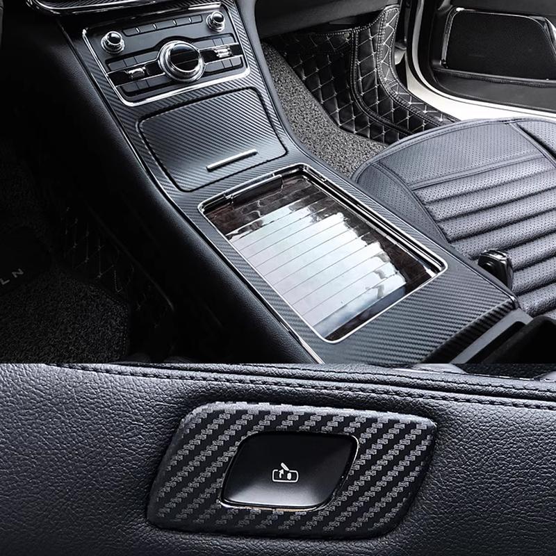 Car-Styling Carbon Fiber Car Interior Center Console Color Change Molding Sticker Decals For Lincoln Continental 2017-