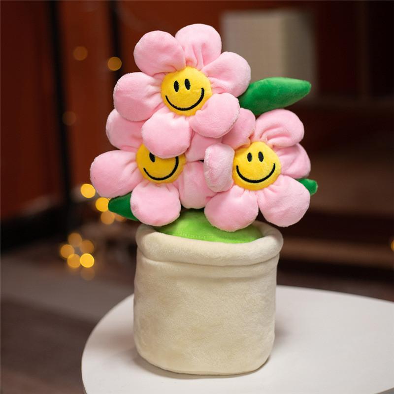 Decoration Plush Sunflower Toy Home Decoration Waist Support Plant Doll Pot