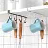 Küchenutensilien Aufbewahrungsregal Stanzfrei Hängender Tassenhalter Unter dem Schrank Haken Zuhause Lappen Organisationsregal Metall Tassenhalter