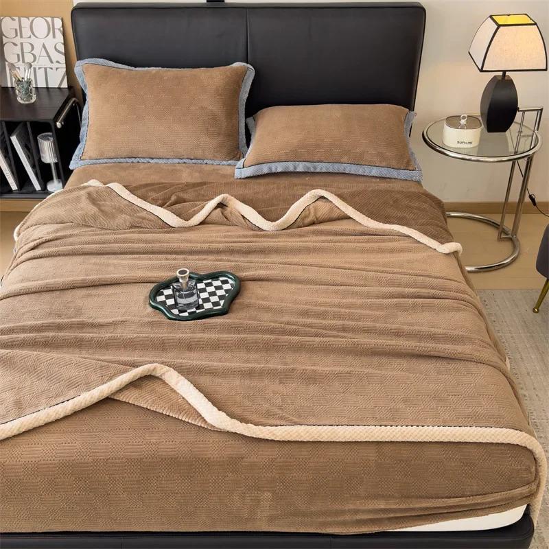 Geschnitzte Samtdecke Herbst Winter Warm Sofa Decke Weich Bequem Wärme Bettdecken Überwurf Flauschig Atmungsaktiv Bettwäsche