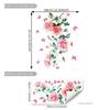 New Red Flower Wall Sticker Vine Design Waterproof Wall Decals Butterfly Pattern Self-Adhesive Wall Art Home Decor
