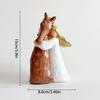 Hand-Drawn Design Resin Horse Statue Detailed Design Classic Style Horse Figurine Elegant Figurine Girl Hugging Horse