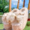 Women's Platform Cotton Slippers Winter Bow Knot Non Slip Home Slippers Thicken Warm Lightweight Comfortable Plush Shoes