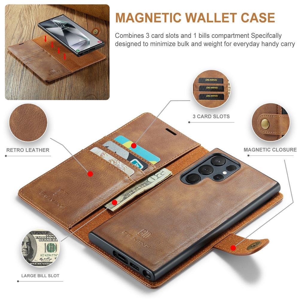 2 in 1 Detachable Leather Case For Samsung Galaxy S25 S24 Ultra S23 S22 Plus S21 Note 20 Magnetic Wallet Cards Slot Cover
