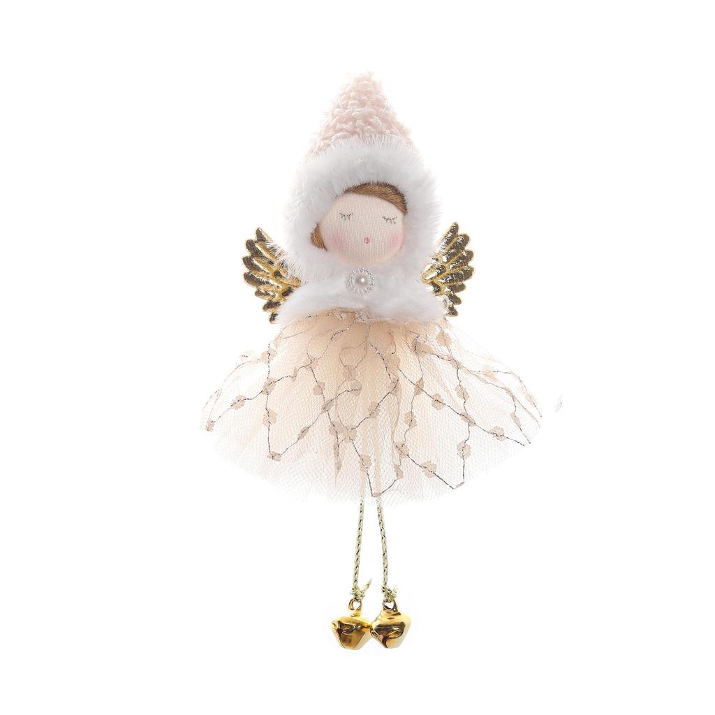 Festive Christmas Tree Ornaments: Pointed Hat Mesh Girl Pendants