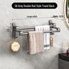 Punch-Free Multi-Bar Bathroom Towel Rack and Hanger Shelf