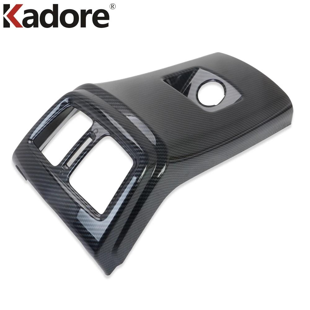 Car Armrest Box Rear Air Outlet Vent Cover Trim For Hyundai Tucson 2016 2017 2018   Carbon Fiber Interior Accessories