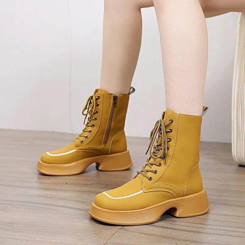 Fashion Ankle Boots for Women Zip Height Increasing Woman Short Shoes Non Slip Y2k Footwear Designer Luxury Large Size Warm Booties Pu