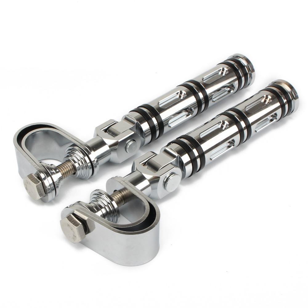 Motorcycle Highway Pegs Pedal Crash Bar Clamp Mount Engine Guard Footpeg Footrests For Harley FLH for Honda Yamaha Bolt