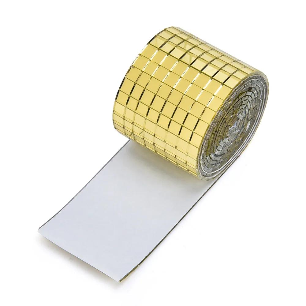Self-Adhesive Imitation Glass Mini Square Mirror Acrylic Mosaic Tiles Stickers Bathroom DIY Party Handmade Craft Home Decoration