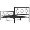 Vidaxl Struttura Letto in Metallo con Testiera e Pediera, Nera, 100X200cm