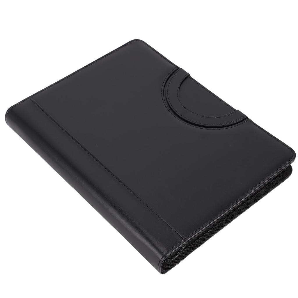 PU Leder Portfolio mit Reißverschluss 10 Ablagetaschen 30 Blatt Notizbuch 4 Ringe Binder A4 Dokumentenorganisator 10,1 Zoll