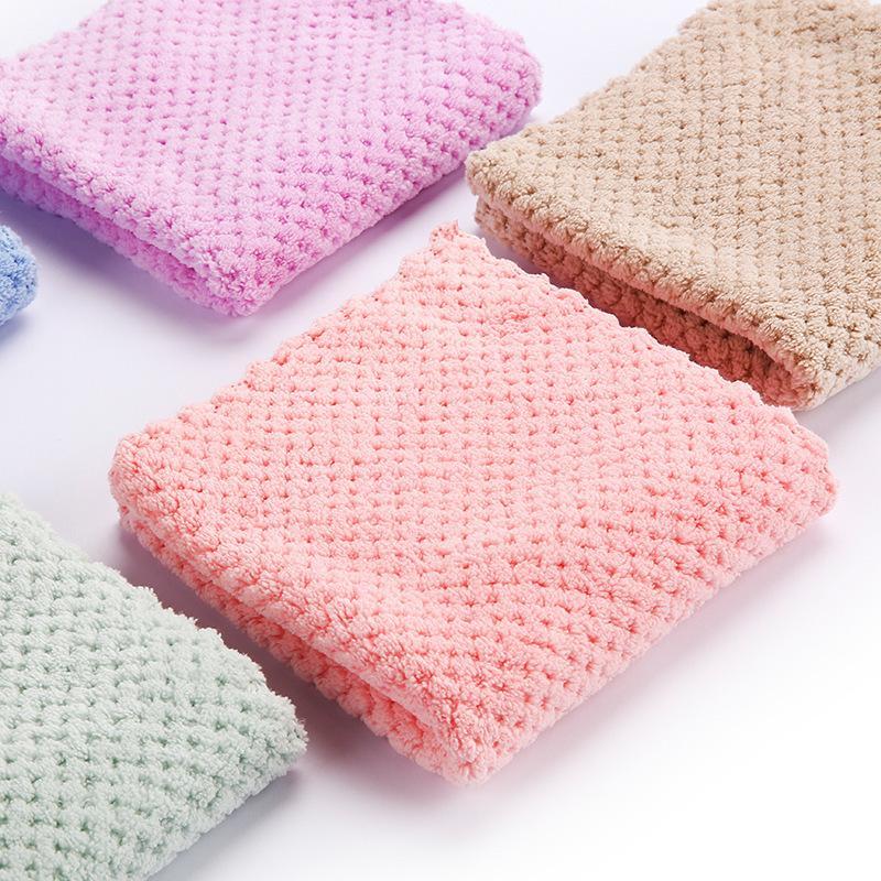 Waffle Weave Cleaning Cloths Super Absorbent Quick Dry Soft Coral Fleece No Lint Non Scratch for Car Detailing Kitchen Dish Washing