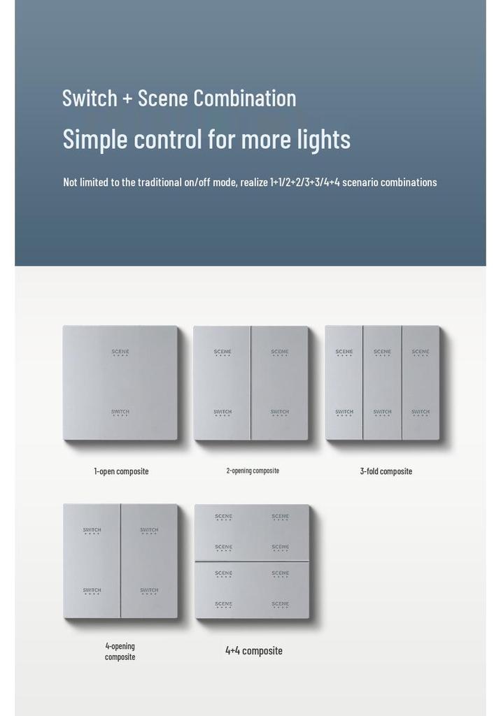Smart Switch with AG Skin-feel Panel Connects To Mijia APP, Supports Xiao Ai Voice Control, Remote, and Touch Control.