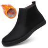 Fashion Winter New Velvet Chelsea Men's Boots Luxury Brand Business High Top Shoes Comfortable Flats Bottom Soft Quality Leather Boots