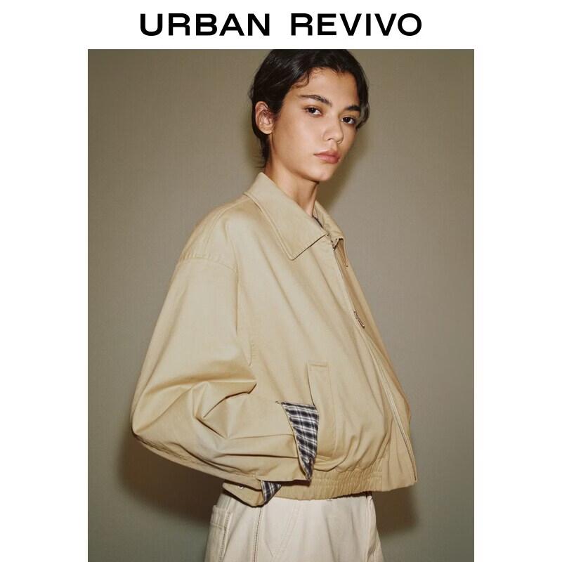 UR Women's Oatmeal Gray Lapel Jacket