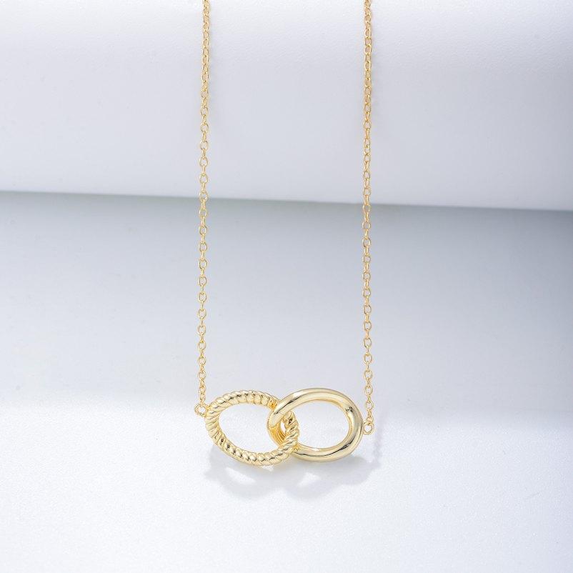 Mlluki 925 Sterling Silver 14K Gold Plated Irregular Twisted Pendant Necklace for Women
