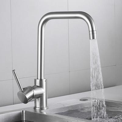 Kitchen Faucet Nickel/Black Sink Mixer Tap Swivel  Faucet Classic Swivel Copper Single Hole Hot and coldKitchen Faucets Tap