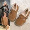 Retro Autumn and Winter Lamb Wool Women's New Fashionable Versatile Non-slip Comfortable Piled Thick-bottomed Cotton Slippers