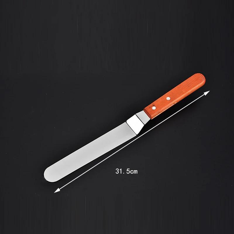 6/8/10 Inch Cake Spatula Stainless Steel Butter Cream Icing Frosting Knife Smoother Wooden Kitchen Pastry Cake Decoration Tools