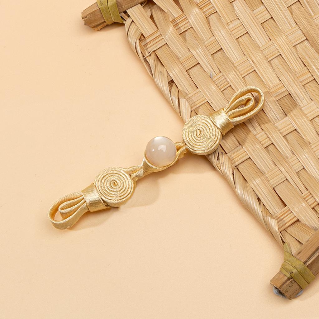 5pcs Chinese Qipao Frog Closures Jade Bead Snail Coil Buttons Handwoven Vintage Hanfu Accessories Traditional Dress Decor