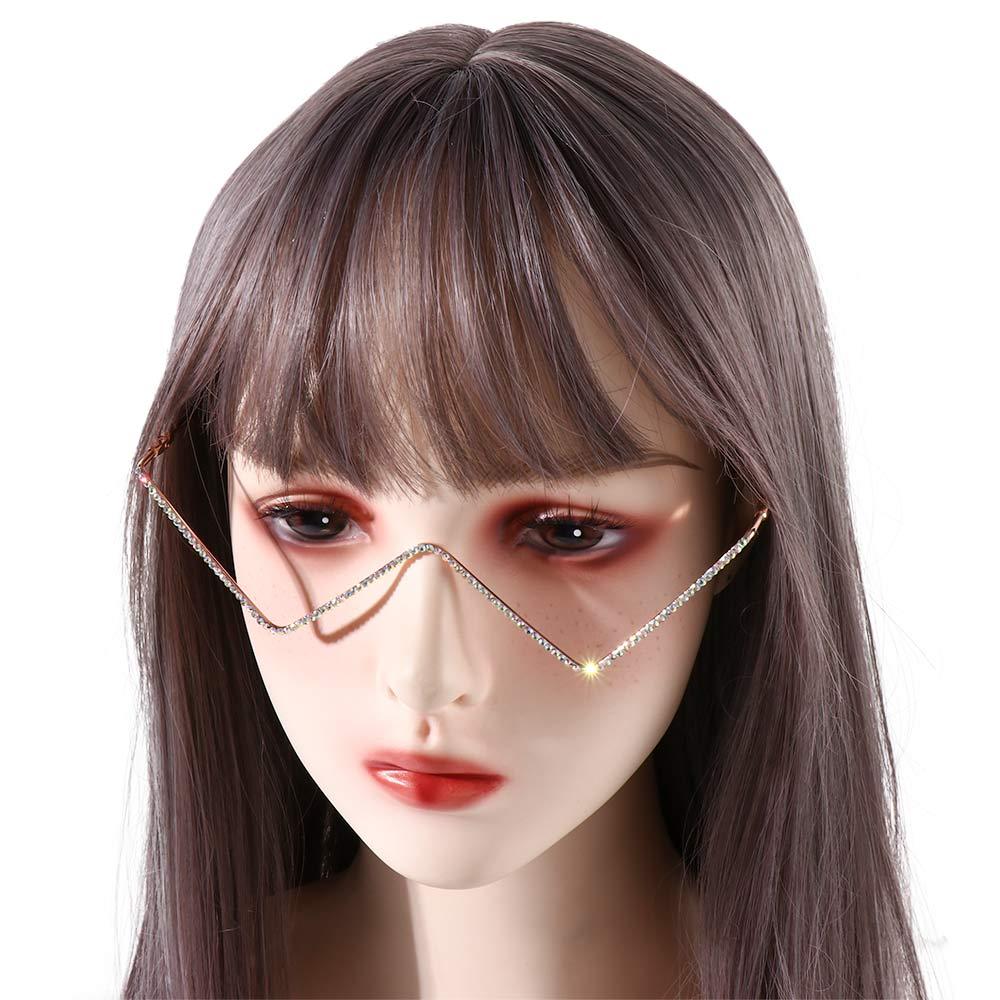 Eyewear Decoration Glasses Frame Rhinestones Glasses Frame Triangle Glasses Frame Fake Glasses