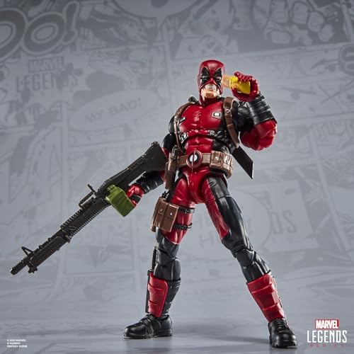 Hasbro Marvel Legends Maximum Series Deadpool, Deluxe Deadpool Comics Collectible 15cm Action Figure with 24 Accessories Including X-Force Doop (G0641